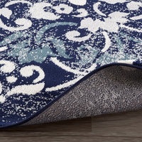 Medallion Design Navy/Beige Area Rugs