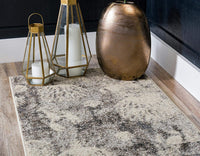 Coastal Modern Coral Lobster Shells Soft Area Rug, Light Gray/Beige