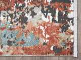 Contemporary Distressed Colorful Rust & Orange Area Rug