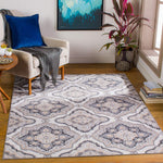 Demask Floral Selena Soft Area Rug, Gray