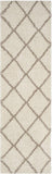 Diamond Trellis Ivory/Beige Soft Plush Shag Area Rug 2-inch Thick