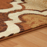 Modern Geometric Trellis Brown Soft Area Rug