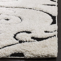 Premium Swirl Thick Plush  Ivory/Black Area Shag Rug