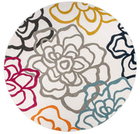 Floral White Multi-Color Area Rug