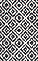 Geometric Black Contemporary Wool Area Rug