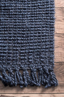 Chunky Loop Navy Blue   Jute Rug - Multiple sizes available