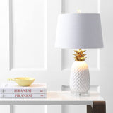 Pineapple 23" Ceramic LED Table Lamp White/Gold