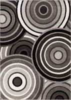 Abstract Grey Black Circles Area Rugs
