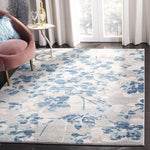 Vintage Floral Grey and Light Blue Soft Area Rug