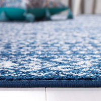 Moroccan Boho Distressed Area Rug Navy / Ivory