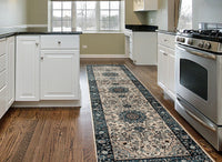 Traditional Blue Medallion Area Rug