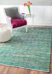 Handwoven Chevron Pattern Soft Green Texture Area Rug