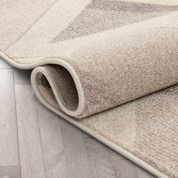 Beige Modern Geometric Boxes Triangles Pattern Area Rug