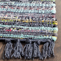 Hand Woven Ink and Multi Cotton Area Rug