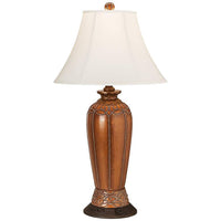 Regency Hill Scalloped Traditional Table Lamp with Convenience Socket