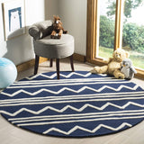 Kids Collection SFK907N Handmade Moroccan Wool Area Rug Navy / Ivory