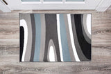 Gray/Grey Blue Abstract Area Rug