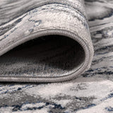 Swirl Marbled Abstract Gray/Blue Soft Area Rug