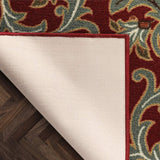 Modern Floral Area Rugs Red