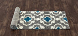 Gray Turquoise Blue Shag Area Rug