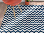 Sydney Eli Chevron Dark Blue Modern Area Rug