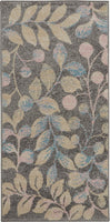 Tranquil Contemporary Botanical Grey/Beige Soft Area Rug