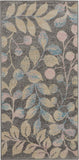 Tranquil Contemporary Botanical Grey/Beige Soft Area Rug