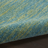 Solid Contemporary Blue Green Indorr/Outdorr Area Rug