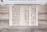 Geometric Pattern Ivory Gray Soft Area Rug