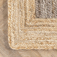 Hand Woven Jute Area Rug, Grey