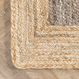 Hand Woven Jute Area Rug, Grey