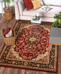 Medallion Red Traditional Soft Area Rug