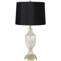 Traditional Cut Glass Urn Table Lamp with Black Shade