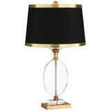 Valerie Clear Crystal Table Lamp with Black Shade