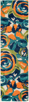 Ravenna Modern Large Floral Flowers Indoor/Outdoor Runner Rug 2' x 7' Multi