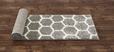 Cozy Geometric Shag Gray Area Rug