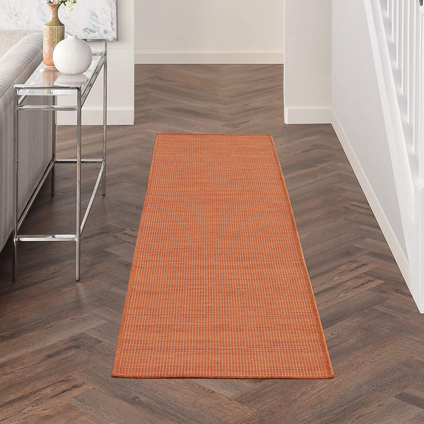 Flat-Weave Indoor/Outdoor Terracotta  Soft Area Rug