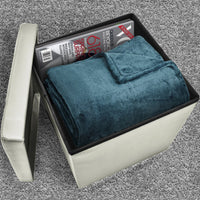 Contemporary Faux leather Storage Bench Ottoman