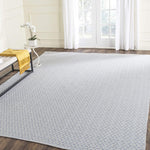 Handmade Cotton Rug, Ivory / Light Blue