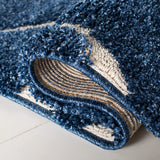 Premium Swirl Thick Plush  Dark Blue/Cream   Area Shag Rug