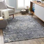 Weavers Tamlin Traditional Medallion Soft Area Rug Charcoal