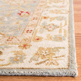 Handmade Traditional Oriental Premium Wool Area Rug, Grey Blue / Beige