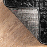 Vintage Distressed Soft Area Rug Black