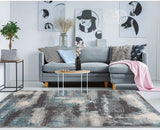 Abstract Soft  Area Rug Gray Blue