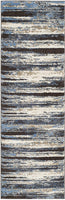 Retro Collection Modern Abstract Soft Area Rug Cream / Blue