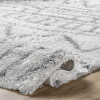 Renata Moroccan Shag Runner Rug,  Grey