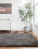 Loloi II Mila Shag Collection MIL-01 Charcoal, Shags 7'-9" x 9'-9" Area Rug