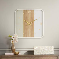 Fitzroy Painted Wood and White 17 1/4" Square Wall Clock