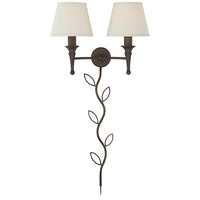 Braidy Bronze 2-Light Plug-In Wall Sconce with Cord Cover