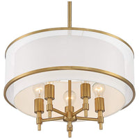 Desirae 21 1/4" Wide Warm Antique Brass 5-Light Pendant Light